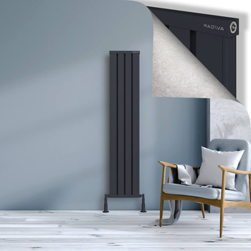 Radiva - Obi Dekoratif Alüminyum Radyatör 1600x324 Koyu Antrasit