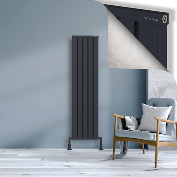 Radiva - Obi Dekoratif Alüminyum Radyatör 1600x404 Koyu Antrasit