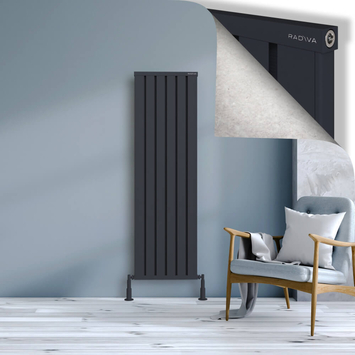 Radiva - Obi Dekoratif Alüminyum Radyatör 1600x484 Koyu Antrasit