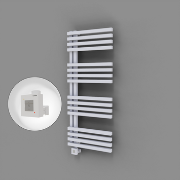 Radiva - Oka Dekoratif Elektrikli Havlupan 500x1200 Beyaz (KTX1 Termostat) 600W