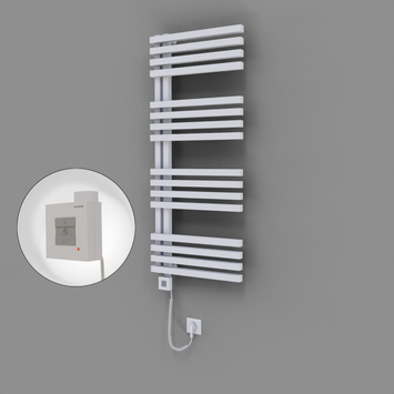 Radiva - Oka Dekoratif Elektrikli Havlupan 500x1200 Beyaz (KTX1 Termostat) 600W Spiral Kablolu