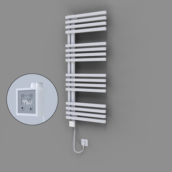 Radiva - Oka Dekoratif Elektrikli Havlupan 500x1200 Beyaz (KTX3 Termostat) 600W Spiral Kablolu