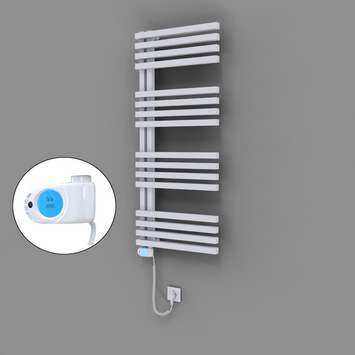 Radiva - Oka Dekoratif Elektrikli Havlupan 500x1200 Beyaz (Musa Termostat) 600W