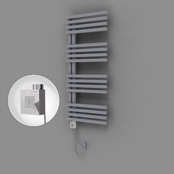 Radiva - Oka Dekoratif Elektrikli Havlupan 500x1200 Gri (KTX1 Termostat) 600W Spiral Kablolu