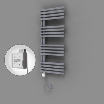 Radiva - Oka Dekoratif Elektrikli Havlupan 500x1200 Gri (KTX3 Termostat) 600W Spiral Kablolu