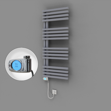 Radiva - Oka Dekoratif Elektrikli Havlupan 500x1200 Gri (Musa Termostat) 600W