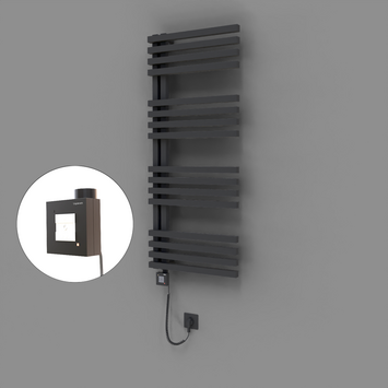Radiva - Oka Dekoratif Elektrikli Havlupan 500x1200 Koyu Antrasit (KTX1 Termostat) 600W Spiral Kablolu