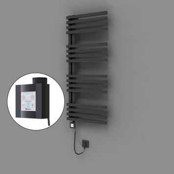 Radiva - Oka Dekoratif Elektrikli Havlupan 500x1200 Koyu Antrasit (KTX4 Termostat) 600W Spiral Kablolu