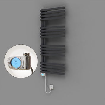 Radiva - Oka Dekoratif Elektrikli Havlupan 500x1200 Koyu Antrasit (Musa Termostat) 600W