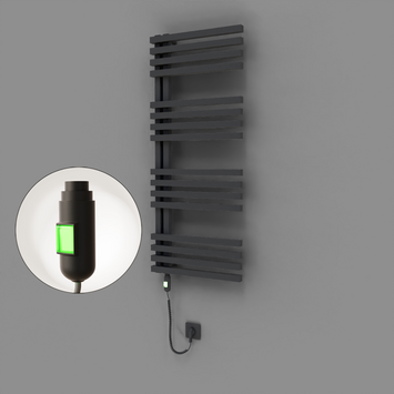 Radiva - Oka Dekoratif Elektrikli Havlupan 500x1200 Koyu Antrasit (On/Off Düğmeli) 600W