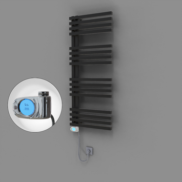 Radiva - Oka Dekoratif Elektrikli Havlupan 500x1200 Siyah (Musa Termostat) 600W