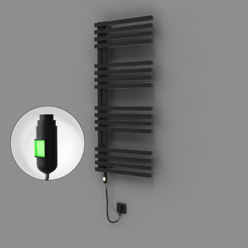 Radiva - Oka Dekoratif Elektrikli Havlupan 500x1200 Siyah (On/Off Düğmeli) 600W