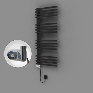Radiva - Oka Dekoratif Elektrikli Havlupan 500x1200 Siyah (Thesis Termostat) 600W