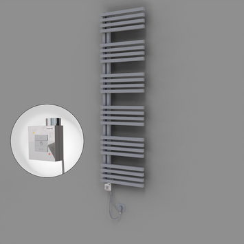 Radiva - Oka Dekoratif Elektrikli Havlupan 500x1800 Gri (KTX1 Termostat) 1000W Spiral Kablolu
