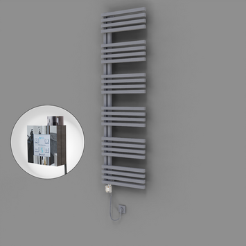 Radiva - Oka Dekoratif Elektrikli Havlupan 500x1800 Gri (KTX4 Termostat) 1000W Spiral Kablolu