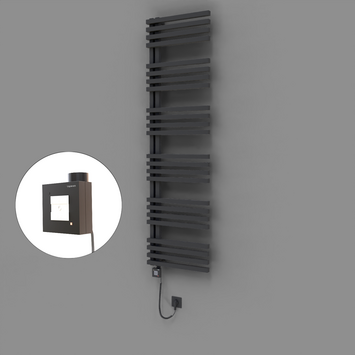 Radiva - Oka Dekoratif Elektrikli Havlupan 500x1800 Koyu Antrasit (KTX1 Termostat) 1000W Spiral Kablolu