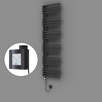 Radiva - Oka Dekoratif Elektrikli Havlupan 500x1800 Koyu Antrasit (KTX4 Termostat) 1000W Spiral Kablolu