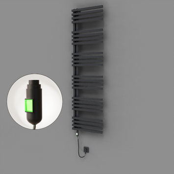 Radiva - Oka Dekoratif Elektrikli Havlupan 500x1800 Koyu Antrasit (On/Off Düğmeli) 900W