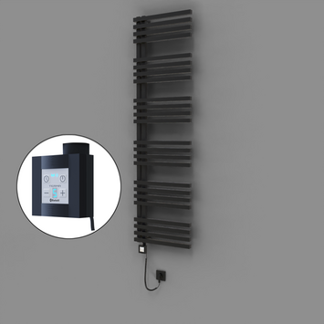 Radiva - Oka Dekoratif Elektrikli Havlupan 500x1800 Siyah (KTX4 Termostat) 1000W Spiral Kablolu