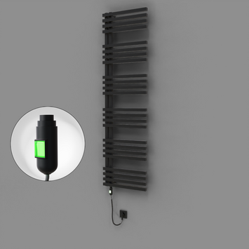 Radiva - Oka Dekoratif Elektrikli Havlupan 500x1800 Siyah (On/Off Düğmeli) 900W