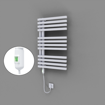 Radiva - Oka Dekoratif Elektrikli Havlupan 500x800 Beyaz (On/Off Düğmeli) 300W