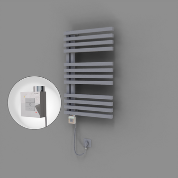Radiva - Oka Dekoratif Elektrikli Havlupan 500x800 Gri (KTX1 Termostat) 300W Spiral Kablolu