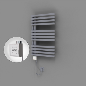 Radiva - Oka Dekoratif Elektrikli Havlupan 500x800 Gri (KTX3 Termostat) 300W Spiral Kablolu