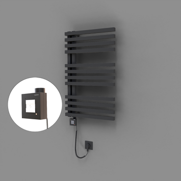 Radiva - Oka Dekoratif Elektrikli Havlupan 500x800 Koyu Antrasit (KTX1 Termostat) 300W Spiral Kablolu