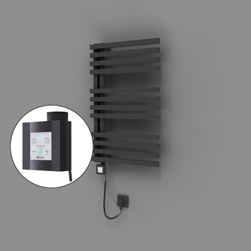 Radiva - Oka Dekoratif Elektrikli Havlupan 500x800 Koyu Antrasit (KTX4 Termostat) 300W Spiral Kablolu