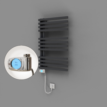 Radiva - Oka Dekoratif Elektrikli Havlupan 500x800 Koyu Antrasit (Musa Termostat) 300W