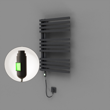 Radiva - Oka Dekoratif Elektrikli Havlupan 500x800 Koyu Antrasit (On/Off Düğmeli) 300W