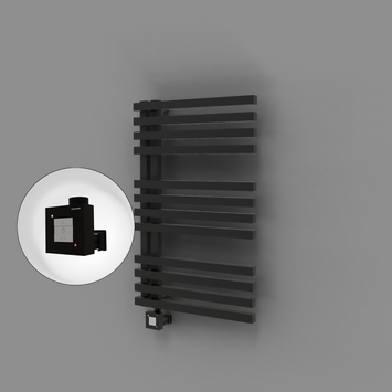 Radiva - Oka Dekoratif Elektrikli Havlupan 500x800 Siyah (KTX1 Termostat) 300W