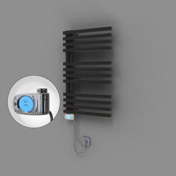 Radiva - Oka Dekoratif Elektrikli Havlupan 500x800 Siyah (Musa Termostat) 300W