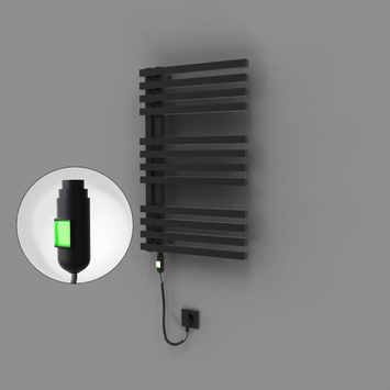Radiva - Oka Dekoratif Elektrikli Havlupan 500x800 Siyah (On/Off Düğmeli) 300W