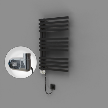 Radiva - Oka Dekoratif Elektrikli Havlupan 500x800 Siyah (Thesis Termostat) 300W
