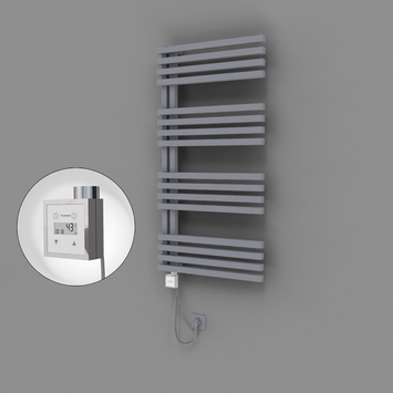 Radiva - Oka Dekoratif Elektrikli Havlupan 600x1200 Gri (KTX3 Termostat) 600W Spiral Kablolu