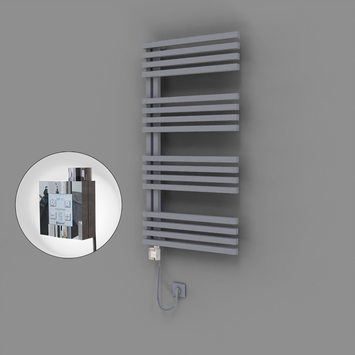 Radiva - Oka Dekoratif Elektrikli Havlupan 600x1200 Gri (KTX4 Termostat) 600W Spiral Kablolu