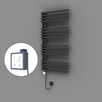  - Oka Dekoratif Elektrikli Havlupan 600x1200 Koyu Antrasit (KTX3 Termostat) 600W Spiral Kablolu