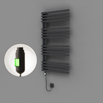 Radiva - Oka Dekoratif Elektrikli Havlupan 600x1200 Koyu Antrasit (On/Off Düğmeli) 600W