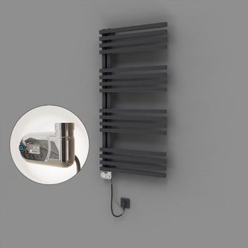 Radiva - Oka Dekoratif Elektrikli Havlupan 600x1200 Koyu Antrasit (Thesis Termostat) 600W