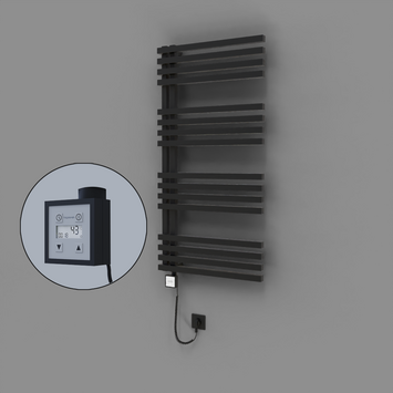 - Oka Dekoratif Elektrikli Havlupan 600x1200 Siyah (KTX3 Termostat) 600W Spiral Kablolu  - Oka Dekoratif Elektrikli Havlupan 600x1200 Siyah (KTX3 Termostat) 600W Spiral Kablolu