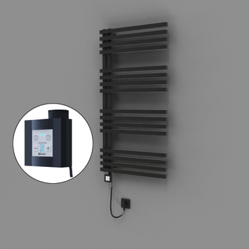 Radiva - Oka Dekoratif Elektrikli Havlupan 600x1200 Siyah (KTX4 Termostat) 600W Spiral Kablolu