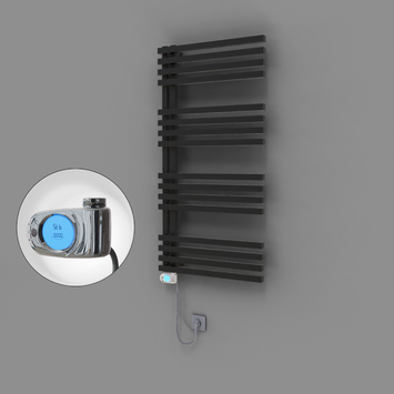 Radiva - Oka Dekoratif Elektrikli Havlupan 600x1200 Siyah (Musa Termostat) 600W