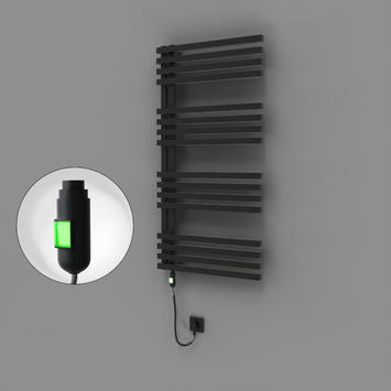 Radiva - Oka Dekoratif Elektrikli Havlupan 600x1200 Siyah (On/Off Düğmeli) 600W
