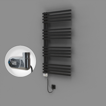 Radiva - Oka Dekoratif Elektrikli Havlupan 600x1200 Siyah (Thesis Termostat) 600W