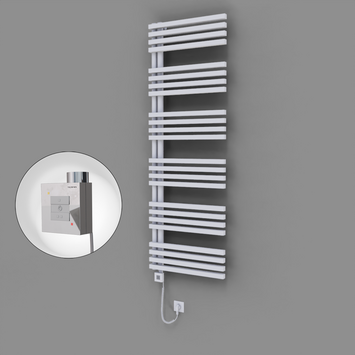 Radiva - Oka Dekoratif Elektrikli Havlupan 600x1800 Beyaz (KTX1 Termostat) 1000W Spiral Kablolu