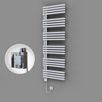 Radiva - Oka Dekoratif Elektrikli Havlupan 600x1800 Beyaz (KTX4 Termostat) 1000W Spiral Kablolu