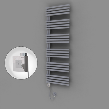 Radiva - Oka Dekoratif Elektrikli Havlupan 600x1800 Gri (KTX1 Termostat) 1000W Spiral Kablolu