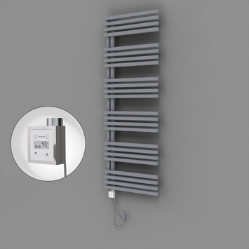 Radiva - Oka Dekoratif Elektrikli Havlupan 600x1800 Gri (KTX3 Termostat) 1000W Spiral Kablolu