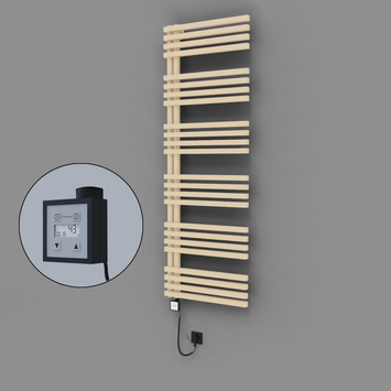 Radiva - Oka Dekoratif Elektrikli Havlupan 600x1800 Kapuçino (KTX3 Termostat) 1000W Spiral Kablolu